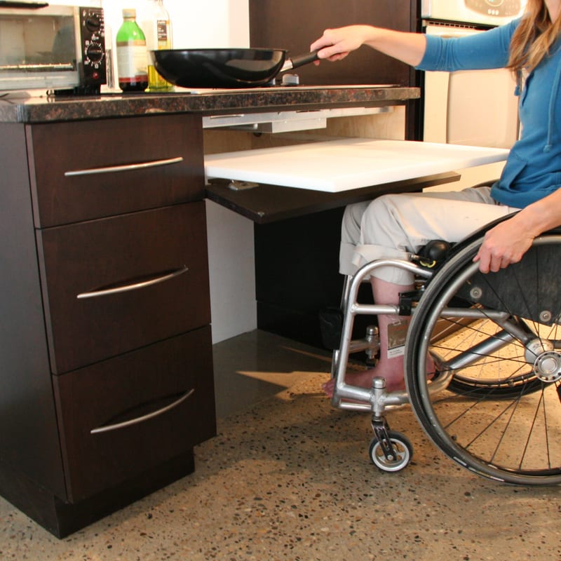 Disable person cooking Disable person cooking